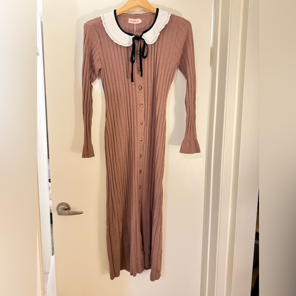 NWT Ivy City Bark Dress in Taupe - Picture 2 of 5